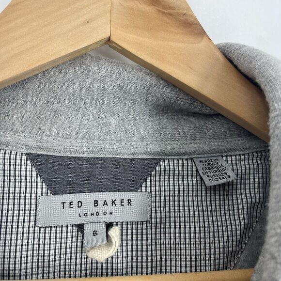 Ted Baker London Sweater Size 6 XXL Mens Berdnor Gray Shawl Collar Cardigan Knit - Picture 3 of 7